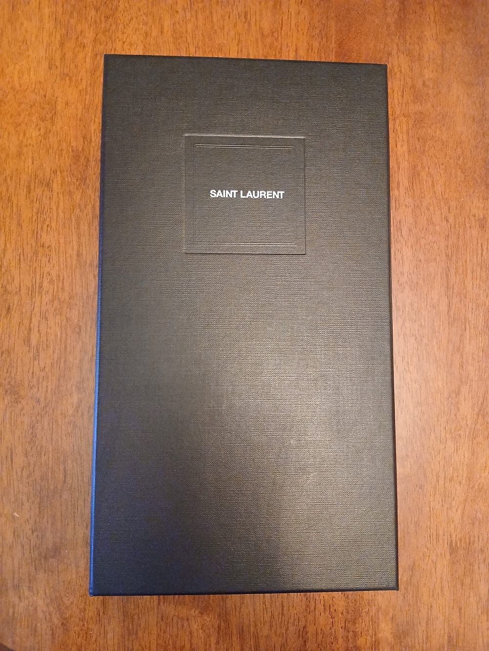 Saint Laurent Black Empty Textured Logo Shoe Box